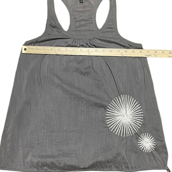 Naked Zebra Gray Racerback Drawstring Tank Top Silk Cotton Blend Size Small - Picture 15 of 16